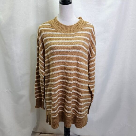 Style & Co Tan Striped Knit Sweater Size 3X - Picture 1 of 9